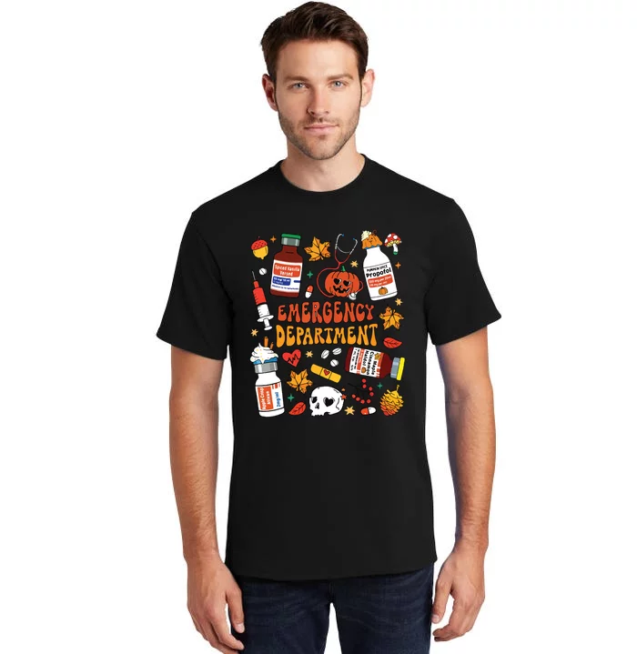 Emergency Department Funny Er Nurse Halloween Spooky Season Tall T-Shirt