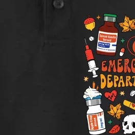 Emergency Department Funny Er Nurse Halloween Spooky Season Dry Zone Grid Performance Polo