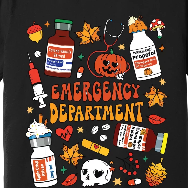 Emergency Department Funny Er Nurse Halloween Spooky Season Premium T-Shirt