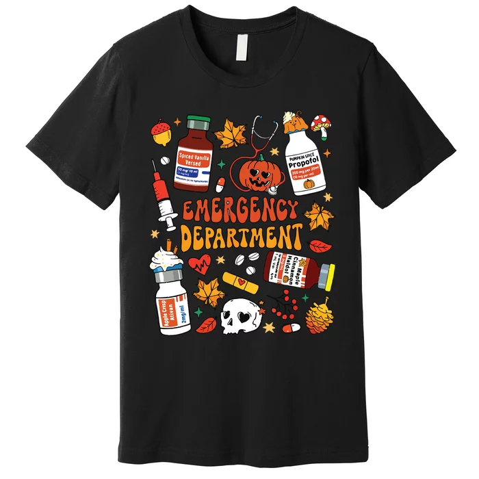 Emergency Department Funny Er Nurse Halloween Spooky Season Premium T-Shirt