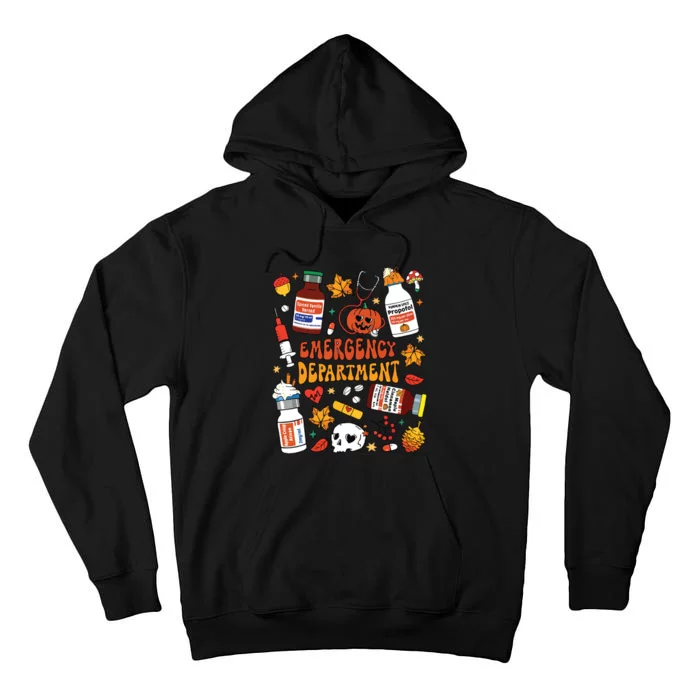 Emergency Department Funny Er Nurse Halloween Spooky Season Tall Hoodie