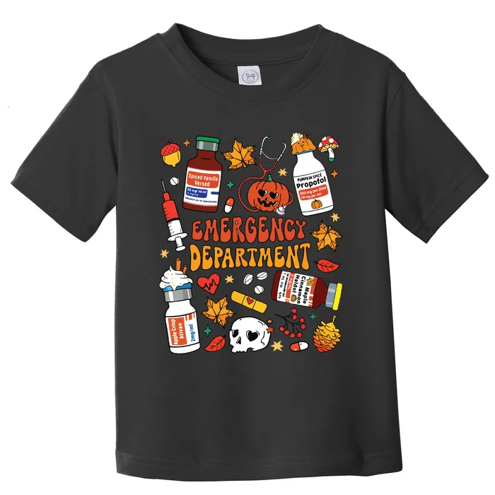 Emergency Department Funny Er Nurse Halloween Spooky Season Toddler T-Shirt