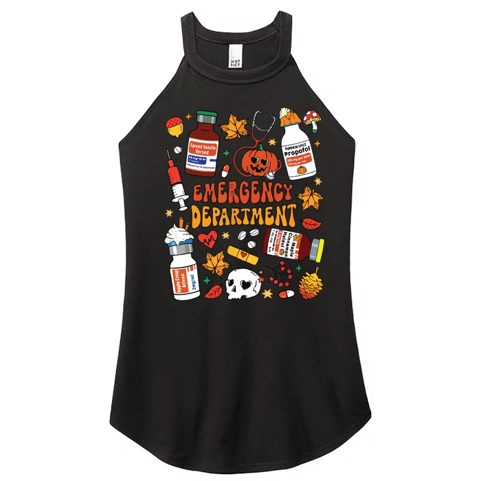 Emergency Department Funny Er Nurse Halloween Spooky Season Women’s Perfect Tri Rocker Tank