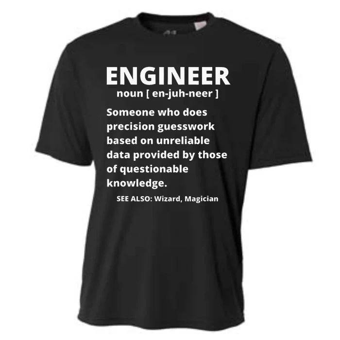 Engineer Definition Funny Sarcastic Engineering Cooling Performance Crew T-Shirt