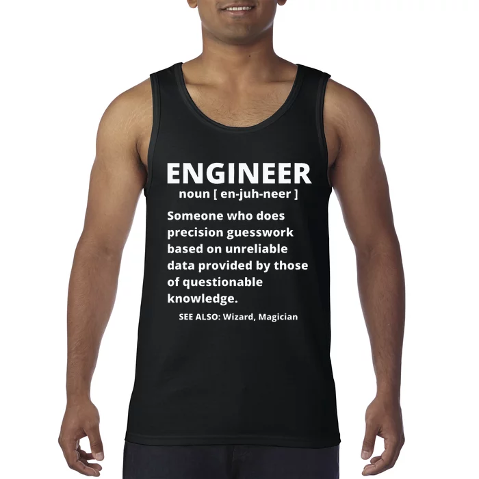 Engineer Definition Funny Sarcastic Engineering Tank Top