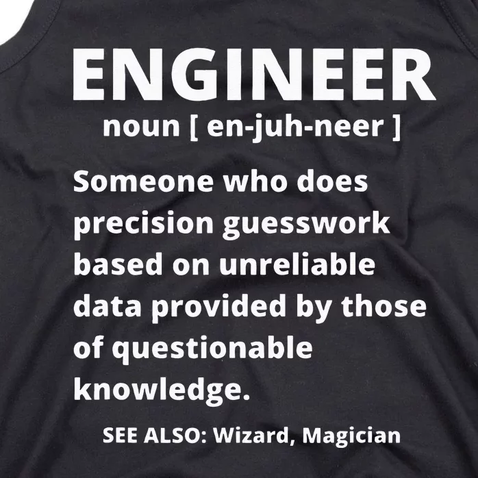 Engineer Definition Funny Sarcastic Engineering Tank Top