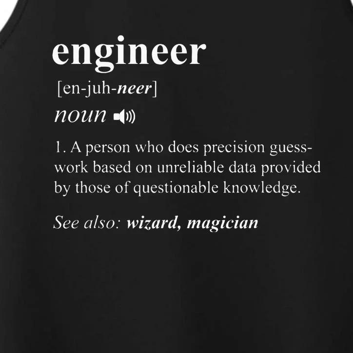 Engineer Definition Funny Engineering Mechanical Civil Gift Performance Tank