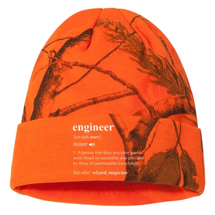 Engineer Definition Funny Engineering Mechanical Civil Gift Kati - 12in Camo Beanie