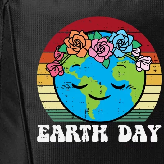 Earth Day Flowers Head Sunset Retro Gift City Backpack