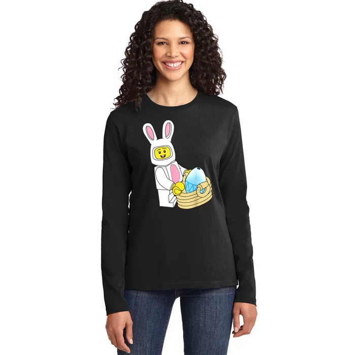 Easter Day Figure Rabbit Master Builder Block Brick Building Ladies Long Sleeve Shirt