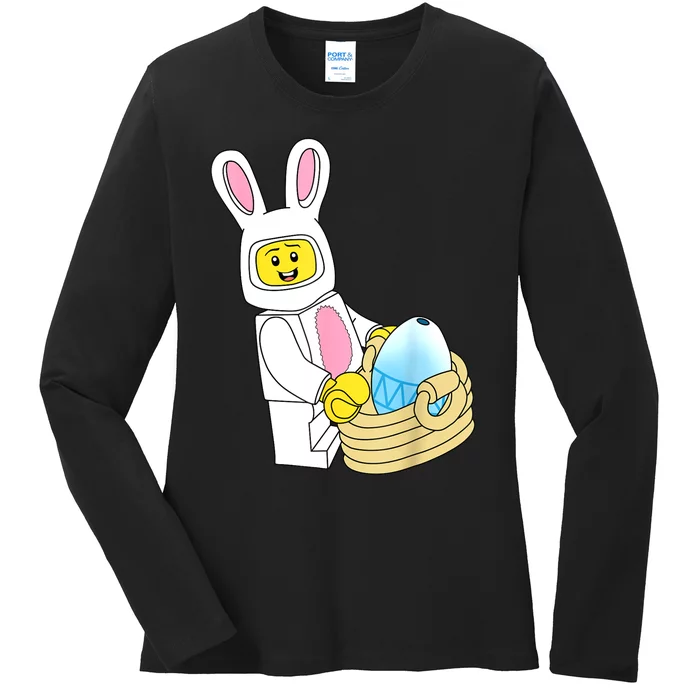 Easter Day Figure Rabbit Master Builder Block Brick Building Ladies Long Sleeve Shirt