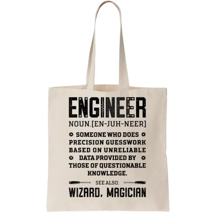 Engineer Definition Funny Noun Engineering Dictionary Term Tote Bag