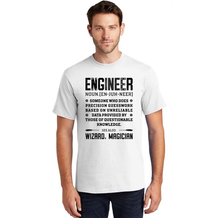 Engineer Definition Funny Noun Engineering Dictionary Term Tall T-Shirt