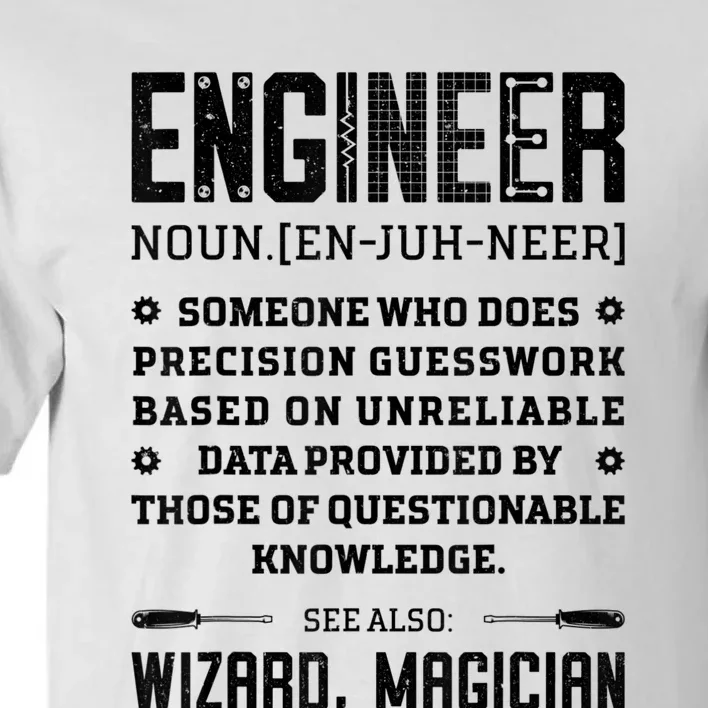 Engineer Definition Funny Noun Engineering Dictionary Term Tall T-Shirt