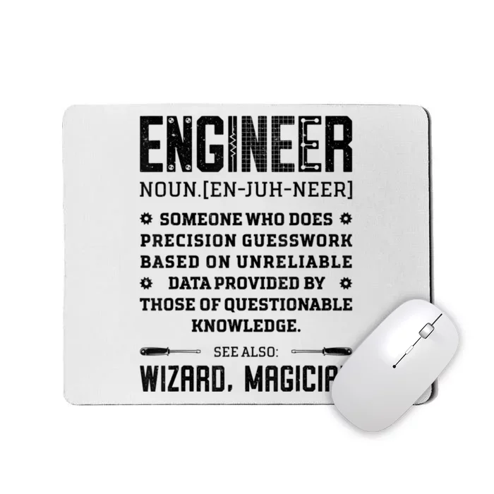 Engineer Definition Funny Noun Engineering Dictionary Term Mousepad