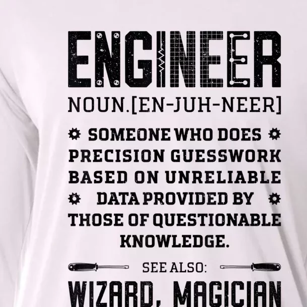 Engineer Definition Funny Noun Engineering Dictionary Term Cooling Performance Long Sleeve Crew