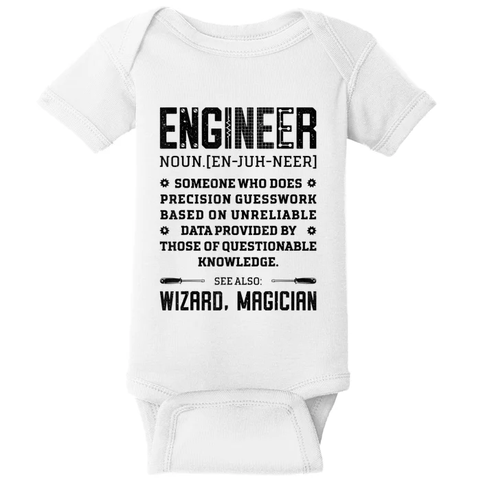 Engineer Definition Funny Noun Engineering Dictionary Term Baby Bodysuit