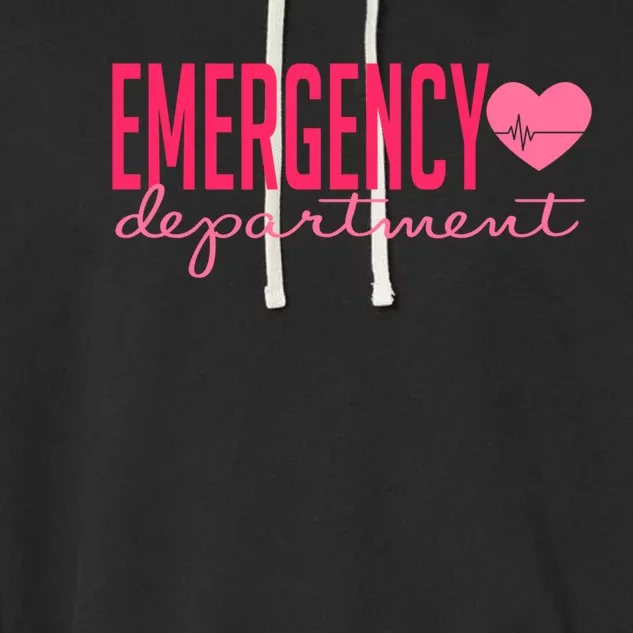 Emergency Departt Funny Er Nurse Happy Valentines Day Great Gift Garment-Dyed Fleece Hoodie