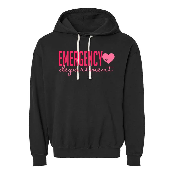 Emergency Departt Funny Er Nurse Happy Valentines Day Great Gift Garment-Dyed Fleece Hoodie