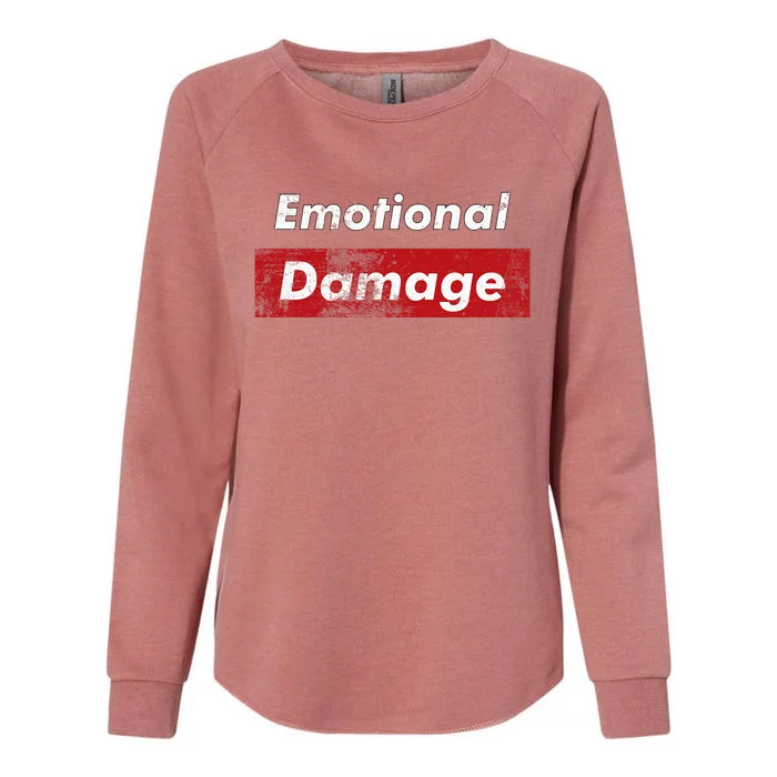 Emotional Damage Funny Viral Meme Box Womens California Wash Sweatshirt