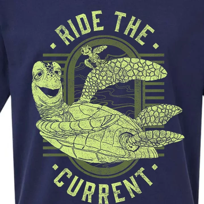 Earth Day Finding Nemo Turtle Ride The Current Sueded Cloud Jersey T-Shirt