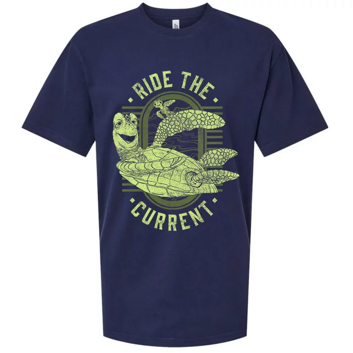 Earth Day Finding Nemo Turtle Ride The Current Sueded Cloud Jersey T-Shirt