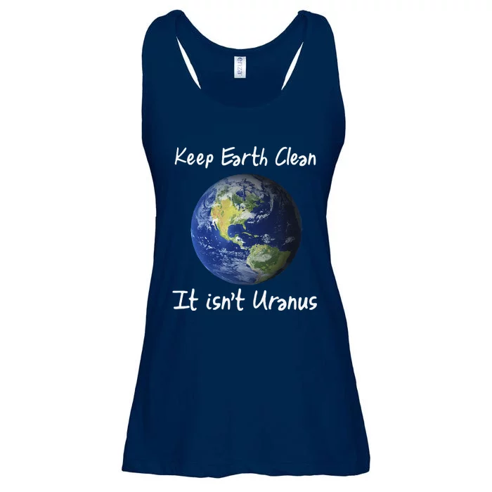 Earth Day Funny Clean Space Not Uranus Gift Ladies Essential Flowy Tank