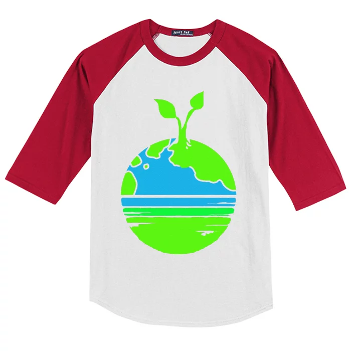 Earth Day Funy Gift Kids Colorblock Raglan Jersey