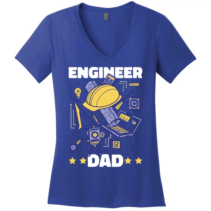 Engineer Dad For Father's Day Cool Gift Women's V-Neck T-Shirt