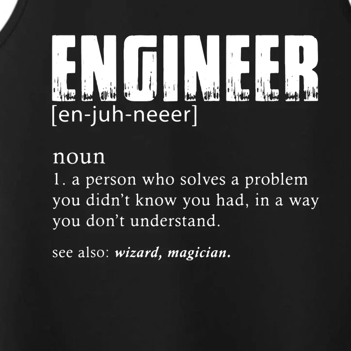 Engineer Definition Funny Engineering Gift Funny Engineer Performance Tank