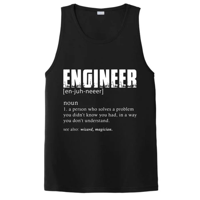 Engineer Definition Funny Engineering Gift Funny Engineer Performance Tank