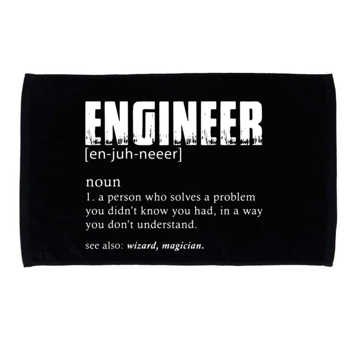 Engineer Definition Funny Engineering Gift Funny Engineer Microfiber Hand Towel