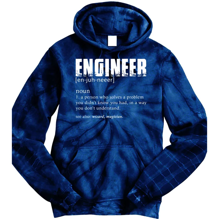 Engineer Definition Funny Engineering Gift Funny Engineer Tie Dye Hoodie