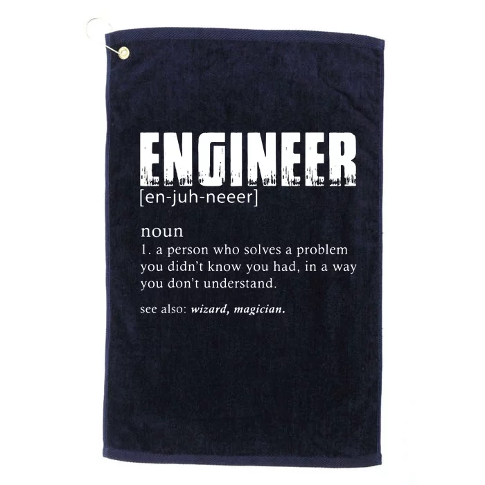 Engineer Definition Funny Engineering Gift Funny Engineer Platinum Collection Golf Towel