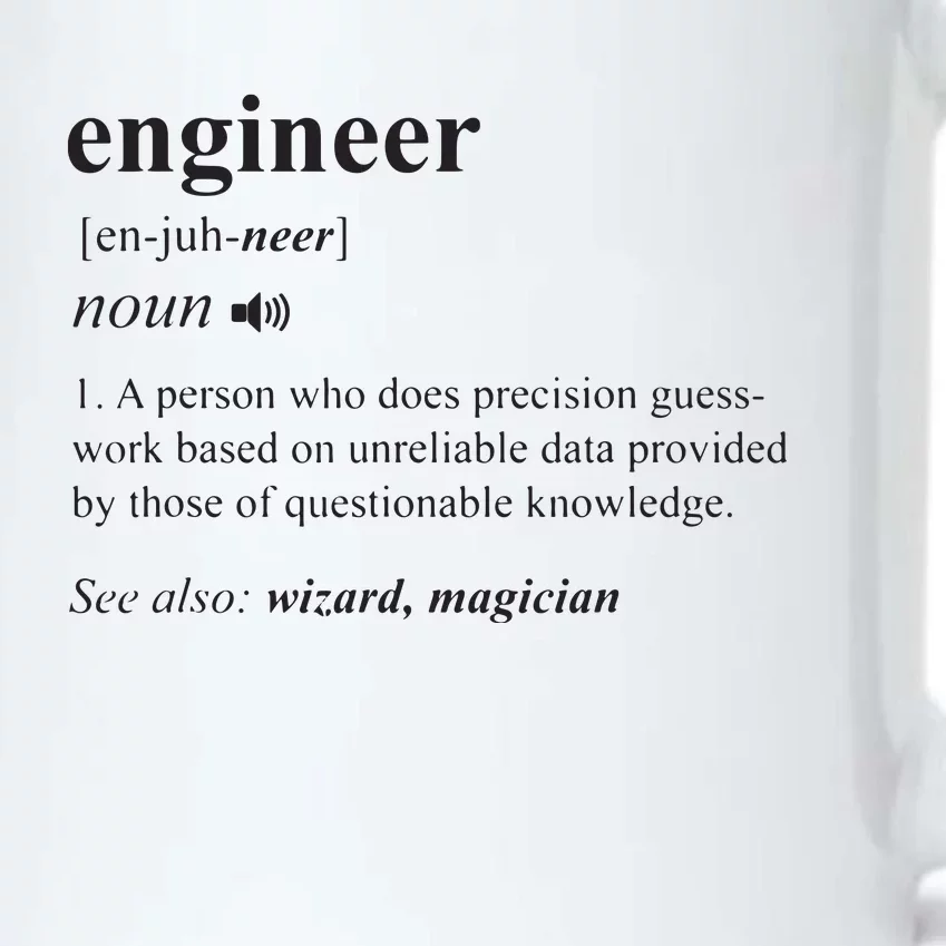 Engineer Definition Funny Engineering Mechanical Civil Gift Black Color Changing Mug