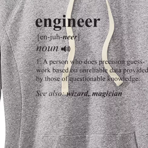 Engineer Definition Funny Engineering Mechanical Civil Gift Women's Fleece Hoodie