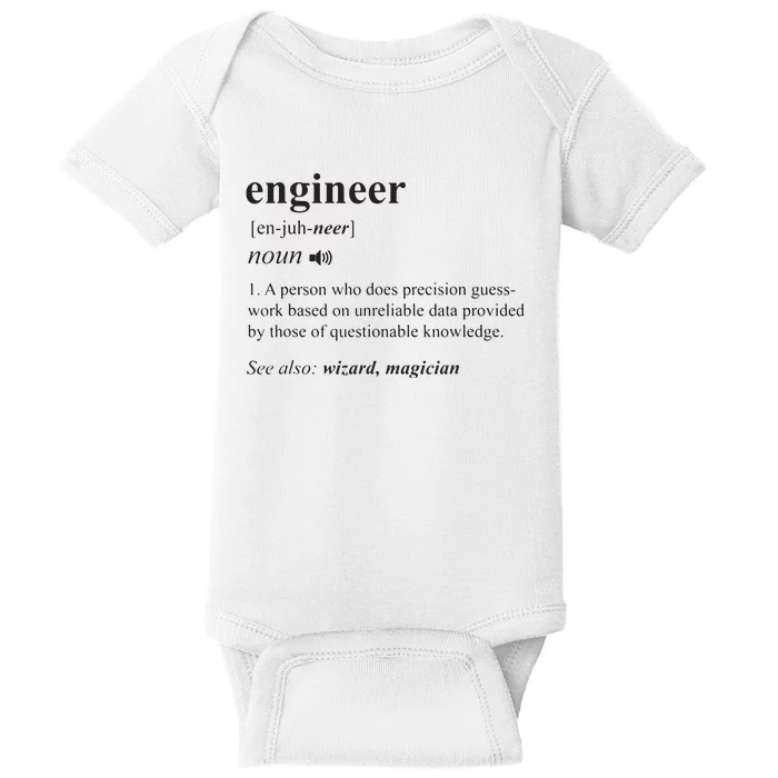 Engineer Definition Funny Engineering Mechanical Civil Gift Baby Bodysuit