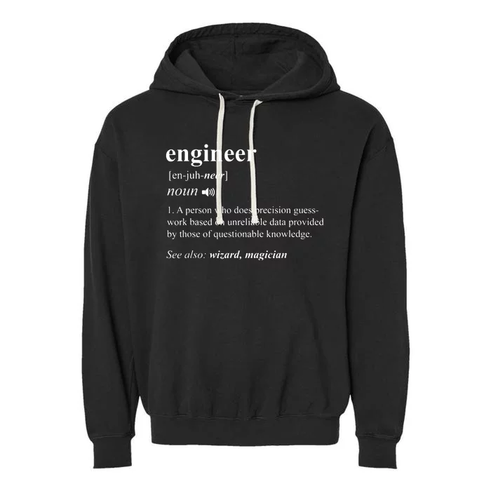 Engineer Definition Funny Engineering Mechanical Civil Gift Garment-Dyed Fleece Hoodie