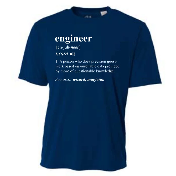 Engineer Definition Funny Engineering Mechanical Civil Gift Cooling Performance Crew T-Shirt