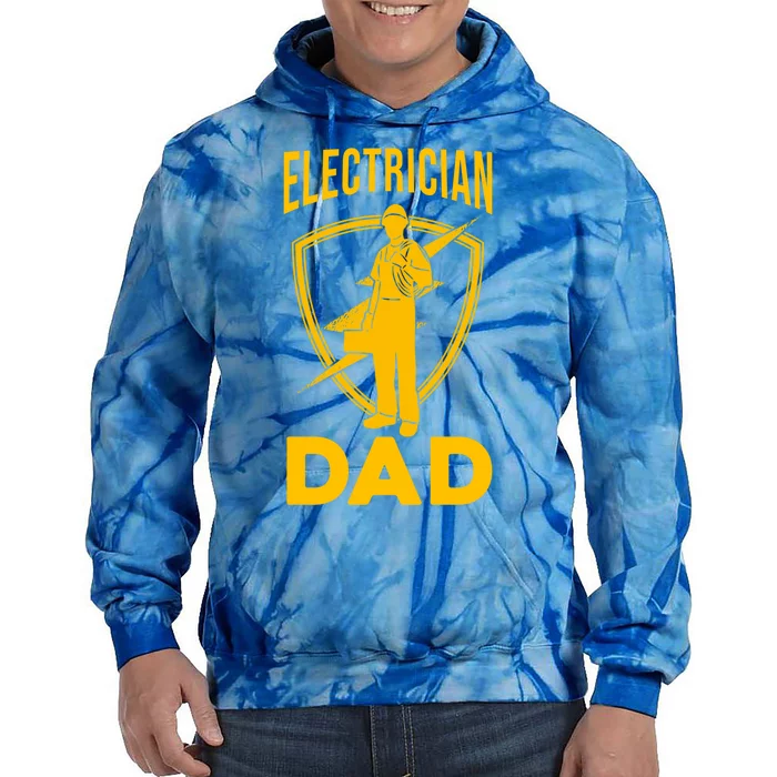 Electrician Dad Fathers Day Funny Electrical Engineering Cute Gift Tie Dye Hoodie