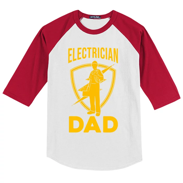 Electrician Dad Fathers Day Funny Electrical Engineering Cute Gift Kids Colorblock Raglan Jersey