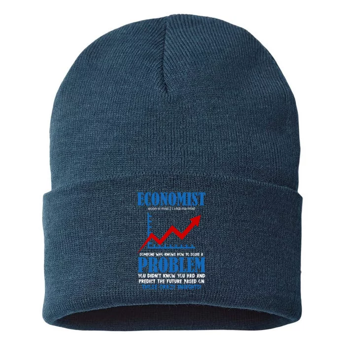 Economist Definition Funny Joke Sustainable Knit Beanie