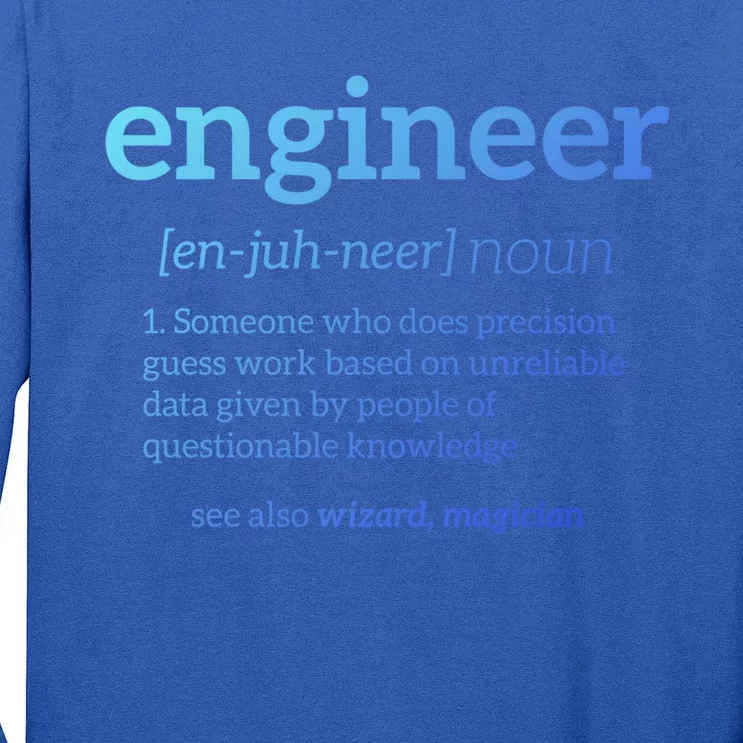 Engineer Definition Funny Civil Engineering Major Electrical Gift Long Sleeve Shirt