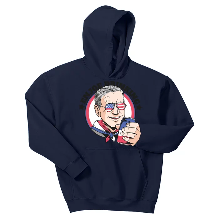 Enjoy Drinking Funny Joe Biden United States Kids Hoodie