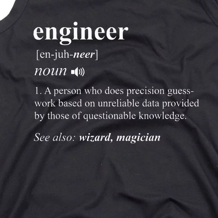 Engineer Definition Funny Engineering Mechanical Civil Tank Top