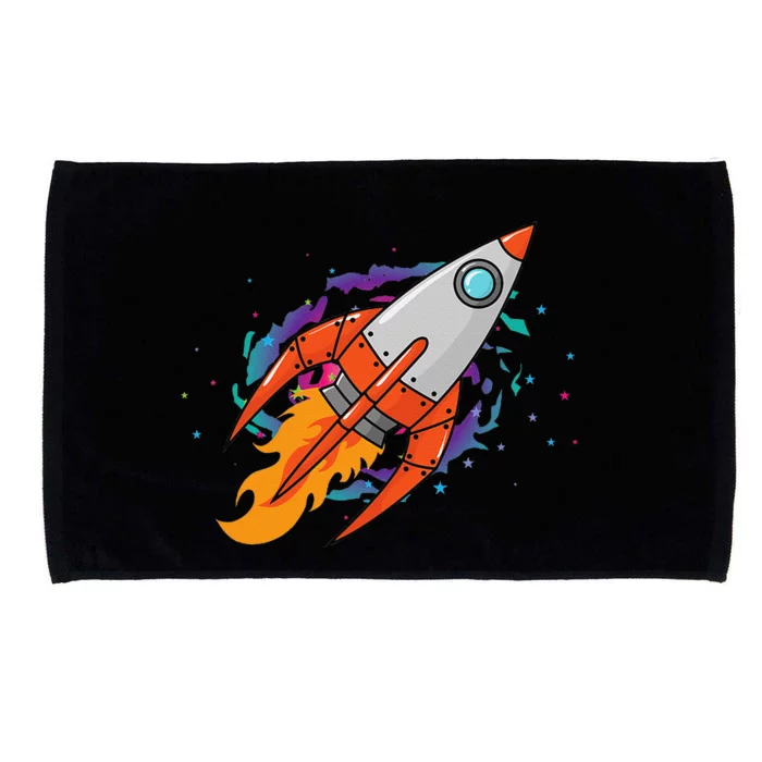 Exploring Distant Galaxies In A Spaceship Microfiber Hand Towel