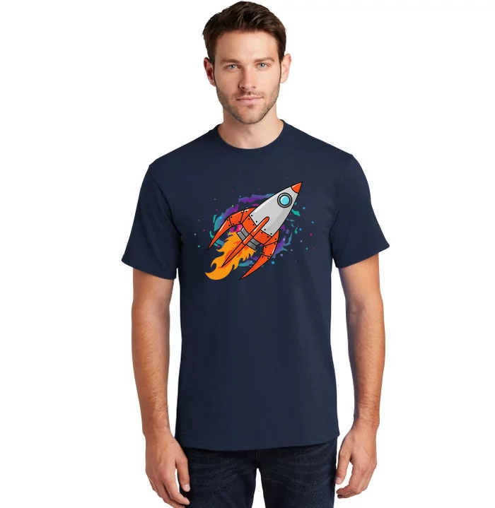 Exploring Distant Galaxies In A Spaceship Tall T-Shirt