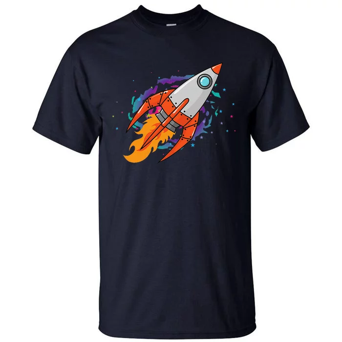 Exploring Distant Galaxies In A Spaceship Tall T-Shirt