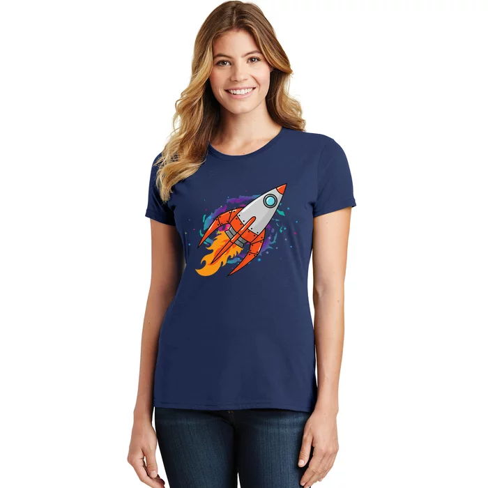 Exploring Distant Galaxies In A Spaceship Women's T-Shirt