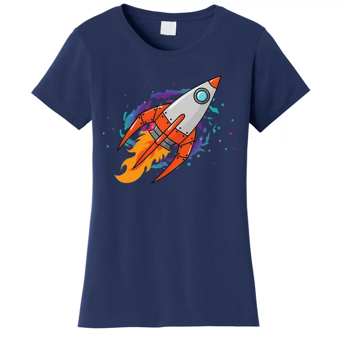 Exploring Distant Galaxies In A Spaceship Women's T-Shirt